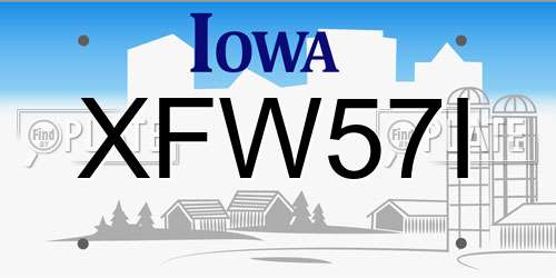 XFW57I Iowa License Plate