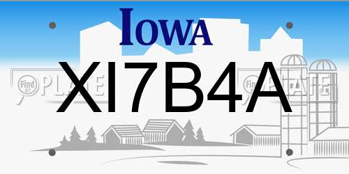 XI7B4A Iowa License Plate