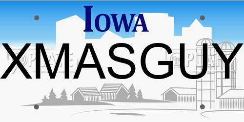XMASGUY Iowa License Plate
