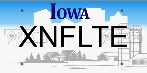 XNFLTE Iowa License Plate