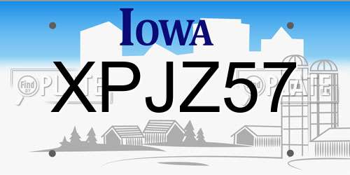 XPJZ57 Iowa License Plate