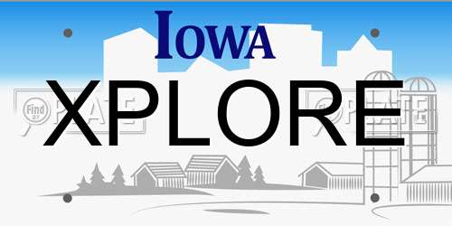 XPLORE Iowa License Plate