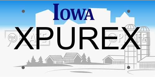 XPUREX Iowa License Plate