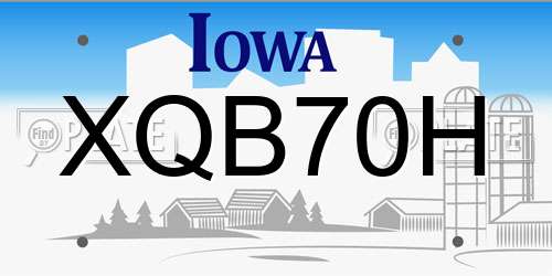 XQB70H Iowa License Plate