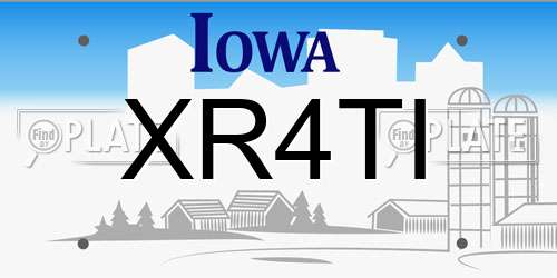 XR4TI Iowa License Plate