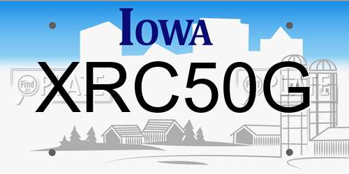 XRC50G Iowa License Plate