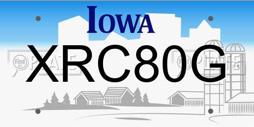 XRC80G Iowa License Plate
