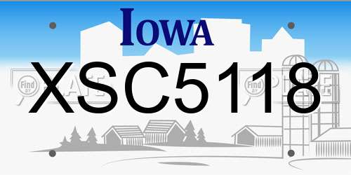 XSC5118 Iowa License Plate