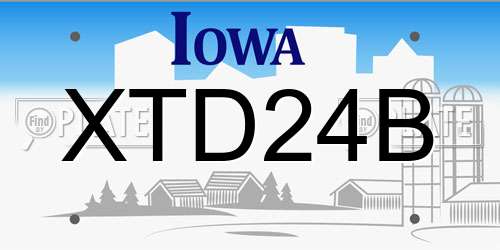 XTD24B Iowa License Plate