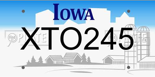 XTO245 Iowa License Plate