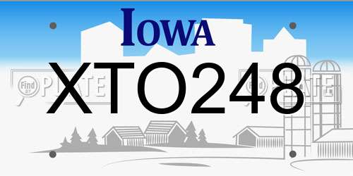 XTO248 Iowa License Plate