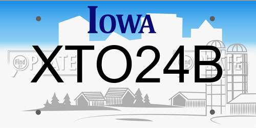 XTO24B Iowa License Plate