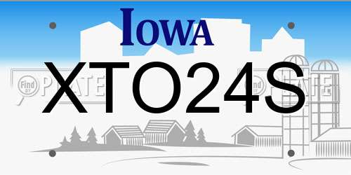 XTO24S Iowa License Plate