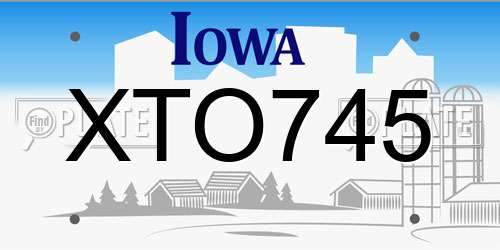 XTO745 Iowa License Plate