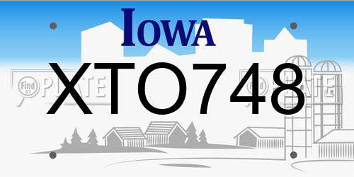 XTO748 Iowa License Plate
