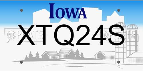 XTQ24S Iowa License Plate