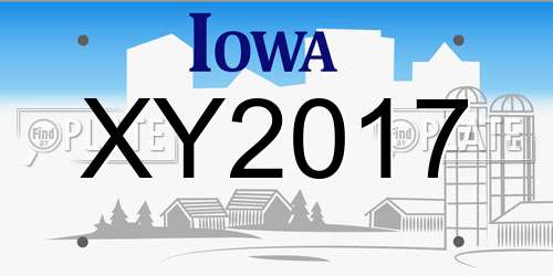 XY2017 Iowa License Plate