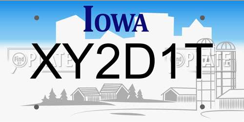 XY2D1T Iowa License Plate