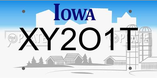 XY2O1T Iowa License Plate