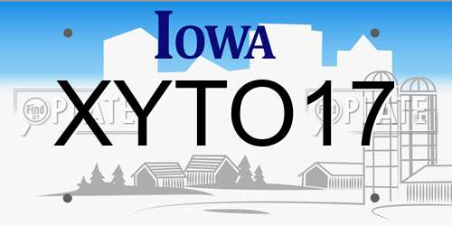 XYTO17 Iowa License Plate