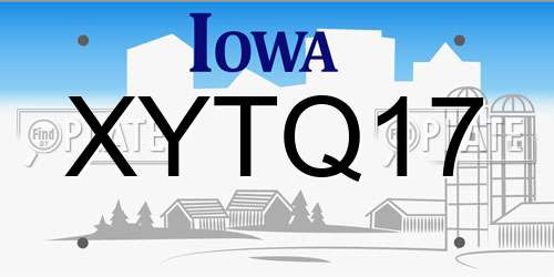 XYTQ17 Iowa License Plate