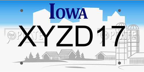 XYZD17 Iowa License Plate