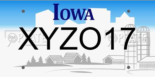 XYZO17 Iowa License Plate