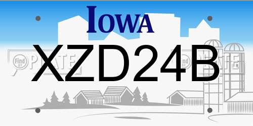 XZD24B Iowa License Plate