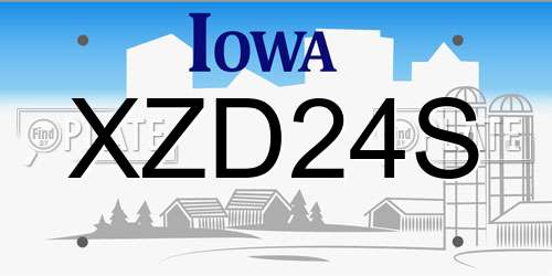 XZD24S Iowa License Plate