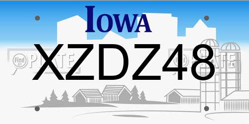 XZDZ48 Iowa License Plate