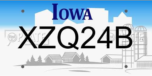 XZQ24B Iowa License Plate