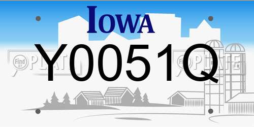 Y0051Q Iowa License Plate