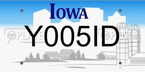 Y005ID Iowa License Plate