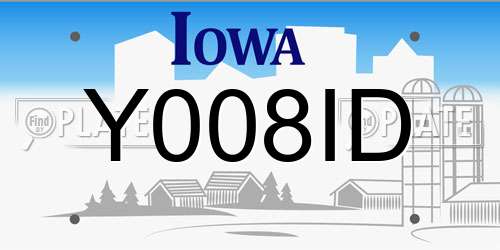 Y008ID Iowa License Plate