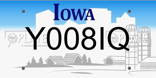 Y008IQ Iowa License Plate