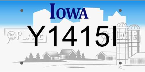 Y1415I Iowa License Plate