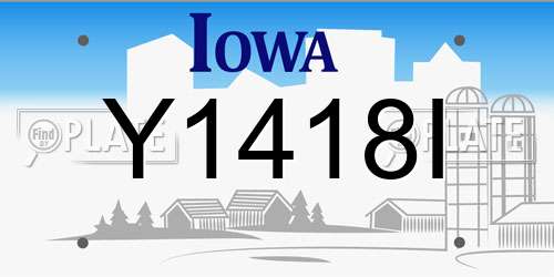 Y1418I Iowa License Plate