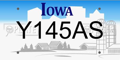 Y145AS Iowa License Plate