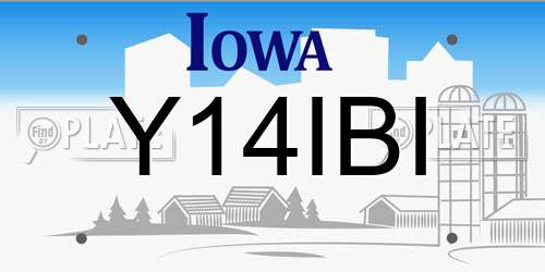 Y14IBI Iowa License Plate