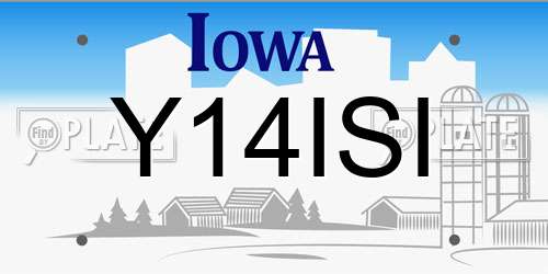 Y14ISI Iowa License Plate