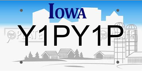Y1PY1P Iowa License Plate