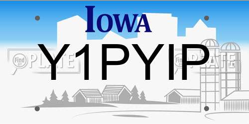 Y1PYIP Iowa License Plate