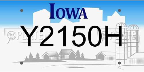 Y2150H Iowa License Plate