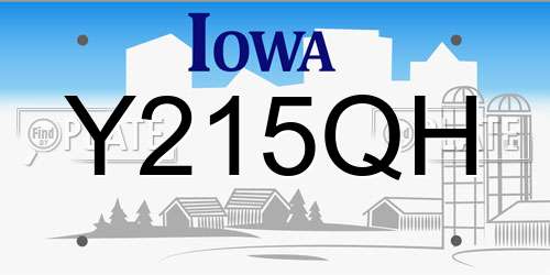 Y215QH Iowa License Plate