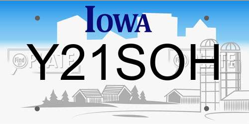 Y21SOH Iowa License Plate
