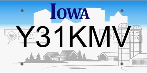 Y31KMV Iowa License Plate