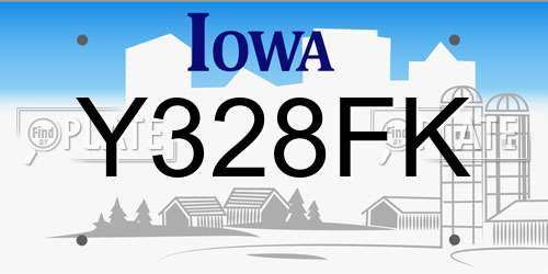 Y328FK Iowa License Plate