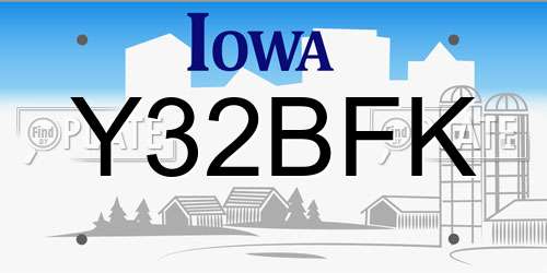Y32BFK Iowa License Plate
