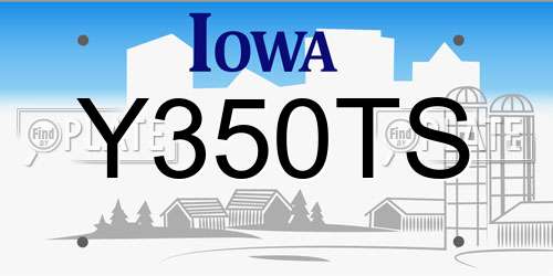 Y350TS Iowa License Plate