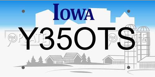 Y35OTS Iowa License Plate